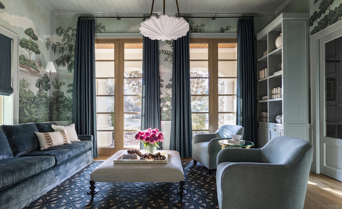 Living Room Design - #RoyalPoint Sitting Room & Wine Room - Marie Flanigan Interiors